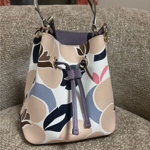 Kate Spade Floral Bucket Bag in lavender and blue